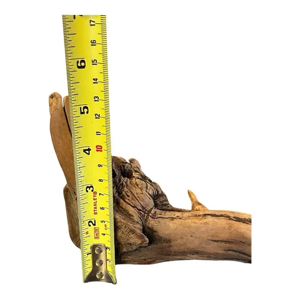Vtg Burl Wood Driftwood Art Statue Pinecone Birds‎ Copper Wire Legs Decor